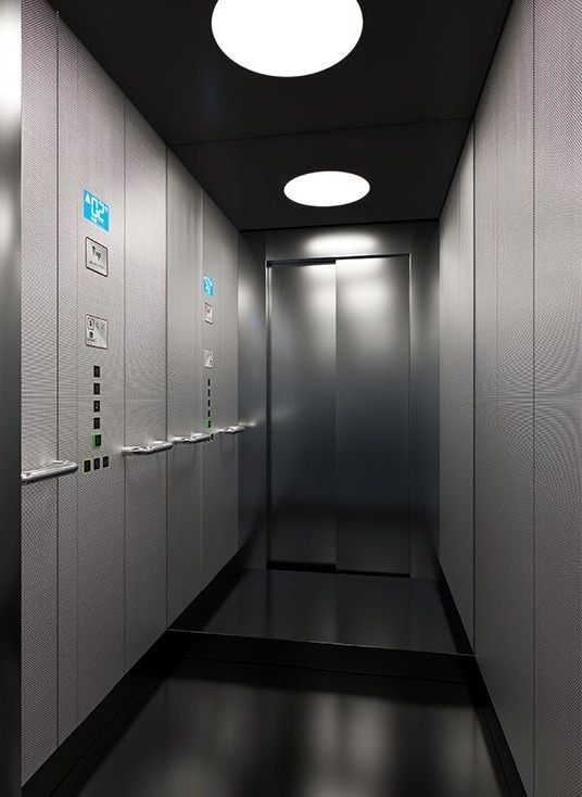 Cabina con acabados modernos y botonera integrada — Ascensores Skylift